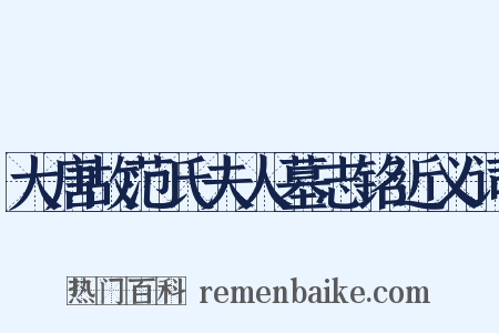 大唐故范氏夫人墓志铭近义词是什么意思的图片